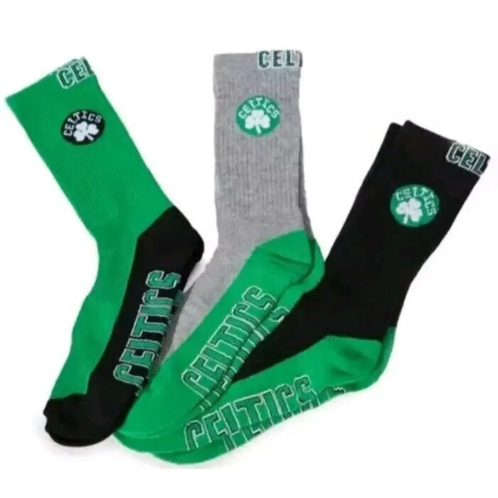Boston Celtics Official NBA Licensed Apparel Ultra Crew Socks 3‎ Pair Size 6-12
